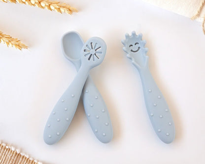 Conjunto de talheres de silicone para aprendizagem Kiokids