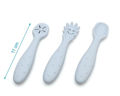 Conjunto de talheres de silicone para aprendizagem Kiokids