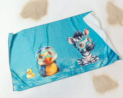 Toalha de praia de microfibra Kiokids Animalitos