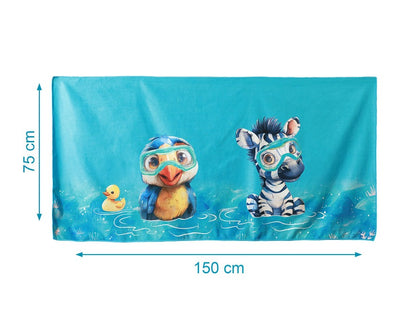 Toalha de praia de microfibra Kiokids Animalitos