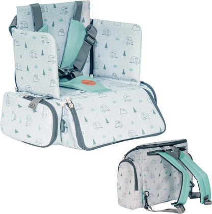 Cadeira alta portátil para bebês Olmitos 3 em 1: assento, mochila e tipoia 
