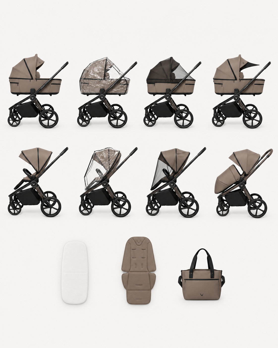 Coche Duo Fold Con Capazo Plegable Muuvo