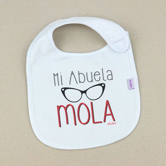 Babero Divertido Mi Abuela mola de Mi Pipo