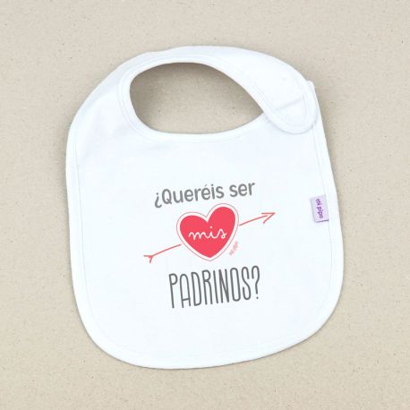 Babero Divertido ¿Queréis ser mis PadrinoS? Mi Pipo