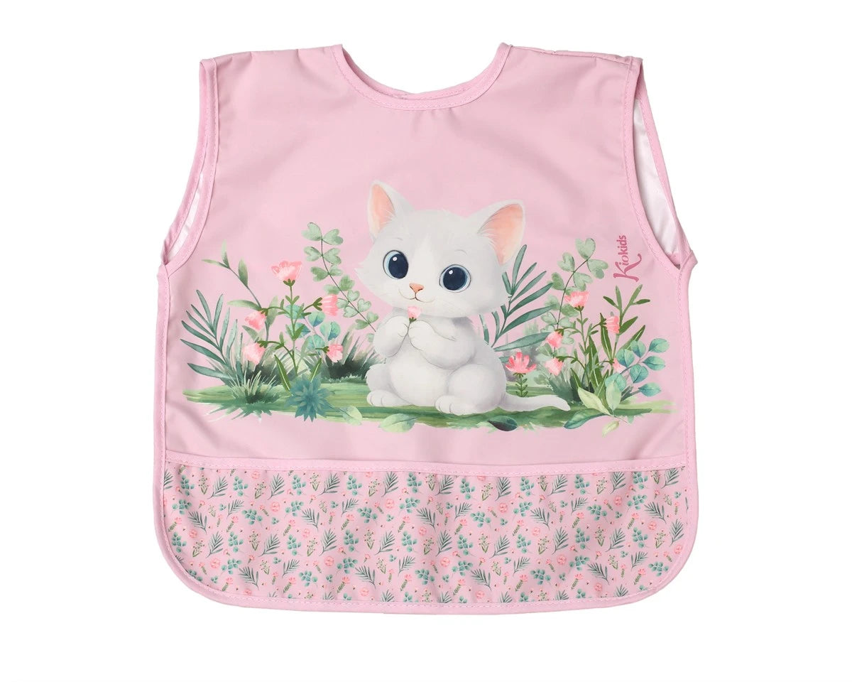 Babero impermeable con bolsillo - rosa de Kiokids