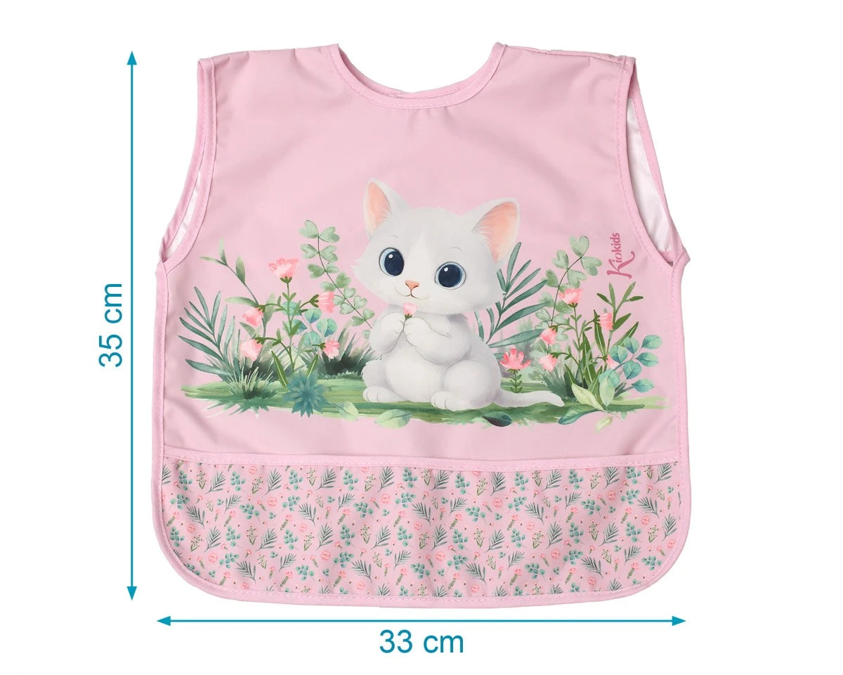 Babero impermeable con bolsillo - rosa de Kiokids