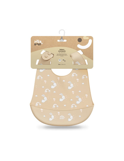 Babero Silicona Estampado Conejitos de Interbaby
