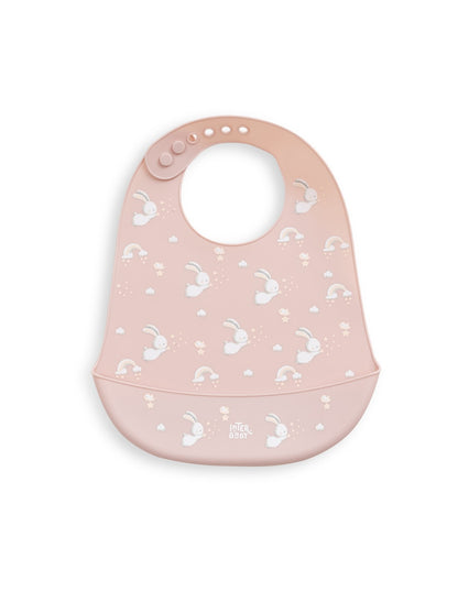 Babero Silicona Estampado Conejitos de Interbaby