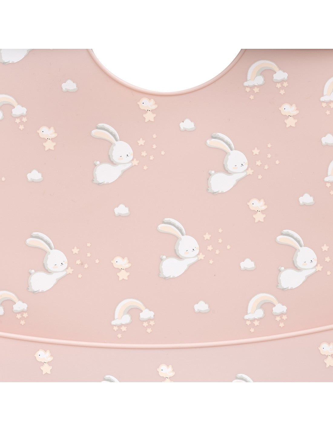 Babero Silicona Estampado Conejitos de Interbaby