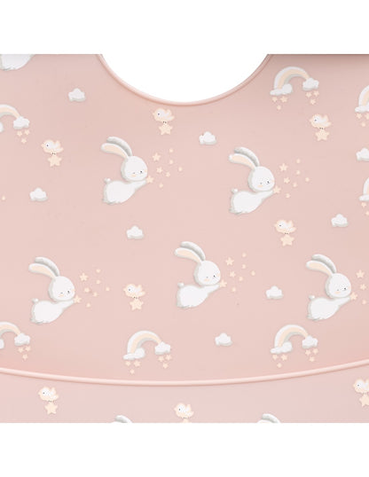 Babero Silicona Estampado Conejitos de Interbaby