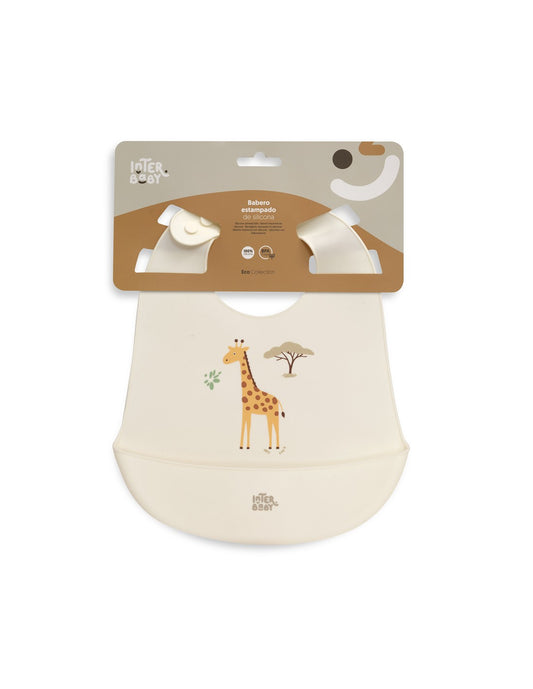 Babero Silicona Estampado Modelo Savanna Interbaby