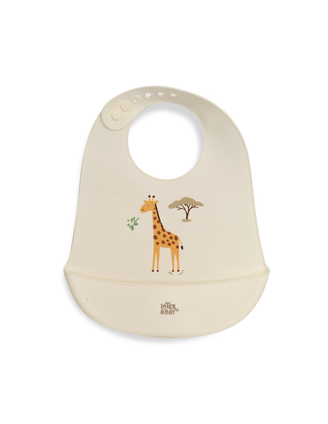 Babero Silicona Estampado Modelo Savanna Interbaby