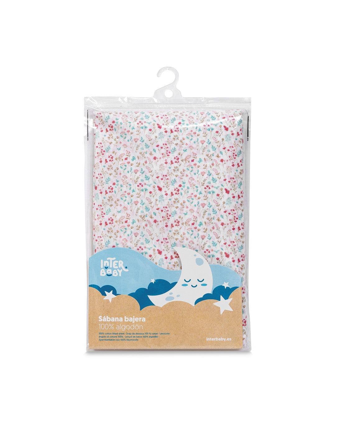 Bajera Estampada Cuna 100% Algodon Modelo Flores Petalos Rosa Interbaby