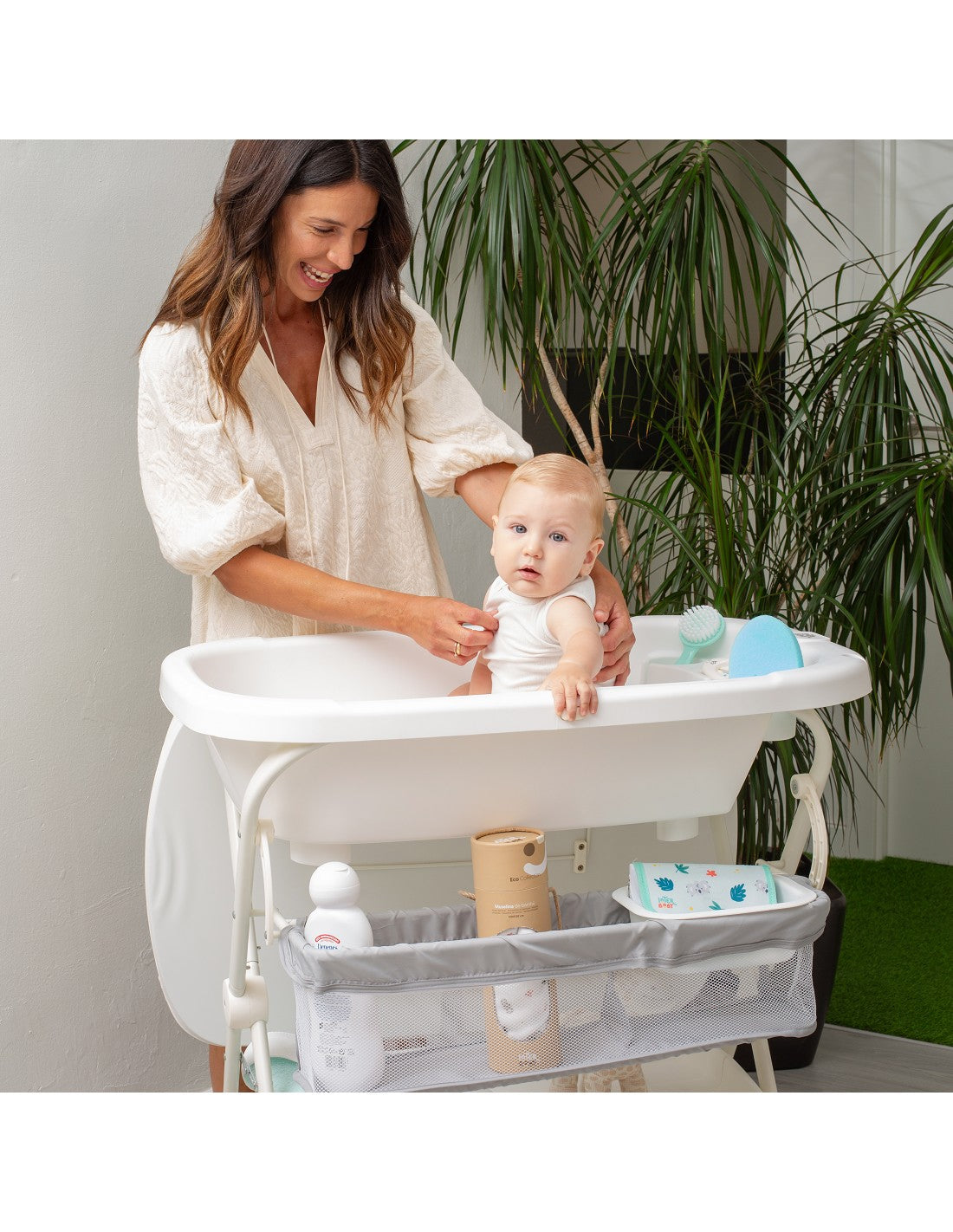 Bañera con Cambiador+Patas Modelo Estrellas Interbaby