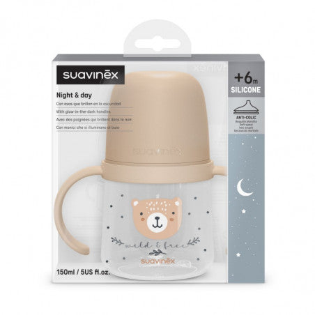 Biberón con asas de 150 ml Night & Day de Suavinex