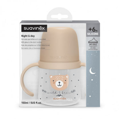 Biberón con asas de 150 ml Night & Day de Suavinex