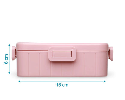 Caja de almuerzo infantil con compartimentos rosa de Kiokids