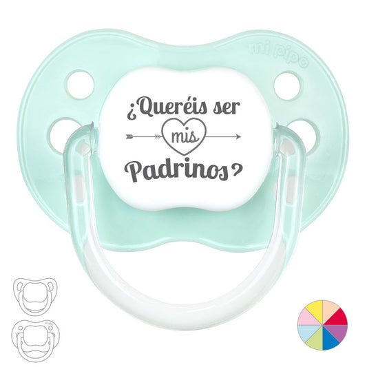 CHUPETE PERSONALIZADO "QUEREIS SER MIS PADRINOS" DE MI PIPO