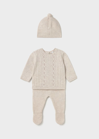 Conjunto 3 piezas tricot recién nacida 2503 De Mayoral