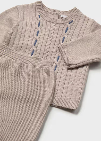 Conjunto 3 piezas tricot recién nacida 2503 De Mayoral
