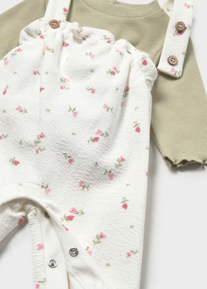 Conjunto peto estampado y jersey recién nacida Mayoral 2604