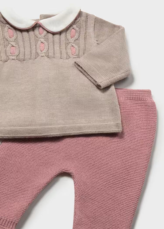Conjunto polaina y jersey recién nacida rosa 2501 Mayoral