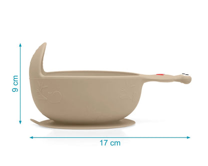 Cuenco de silicona caracol beige de Kiokids