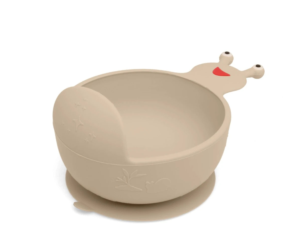 Cuenco de silicona caracol beige de Kiokids