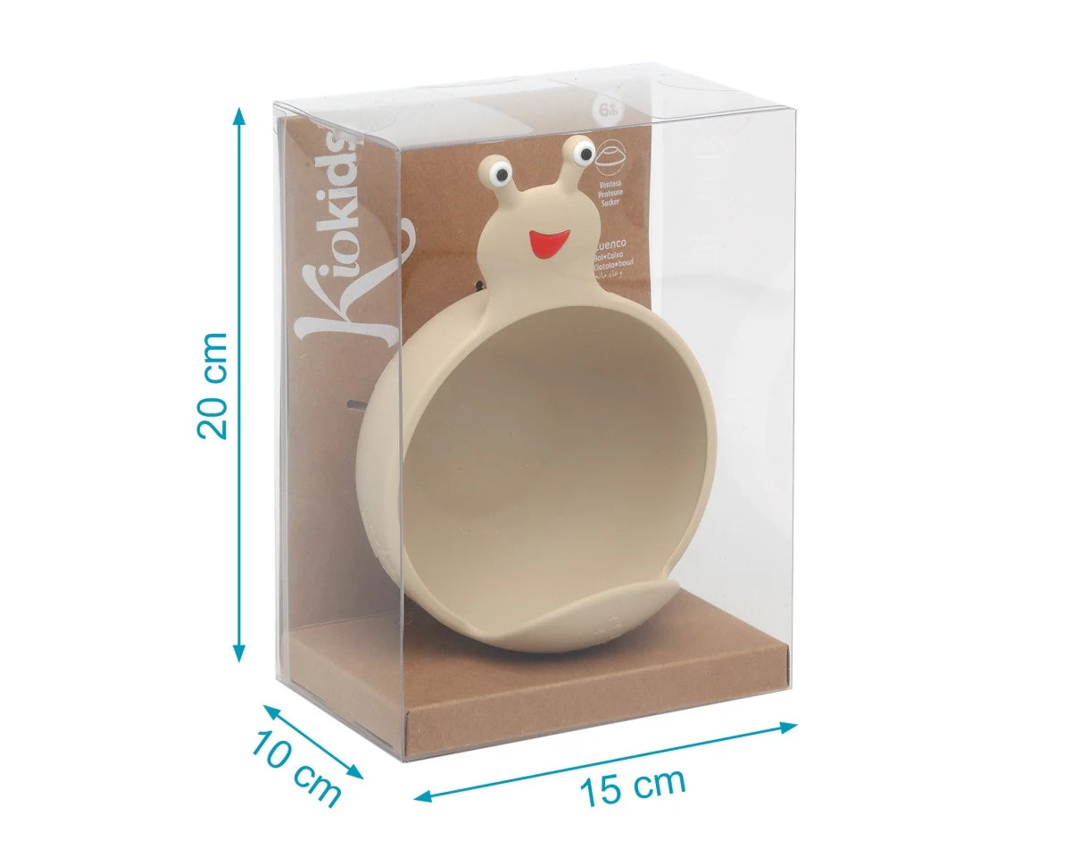 Cuenco de silicona caracol beige de Kiokids