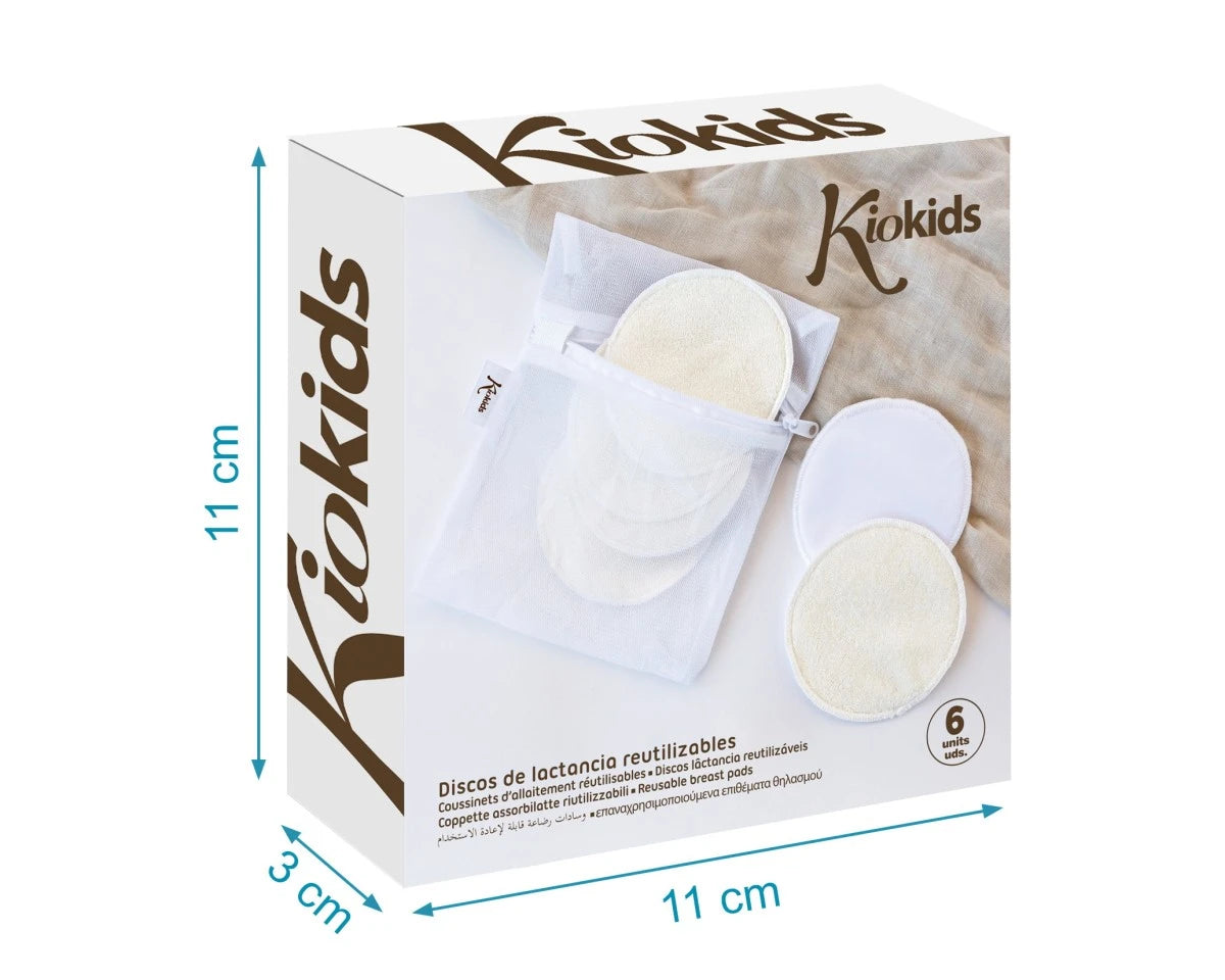 Discos de lactancia reutilizables 6uds Kiokids