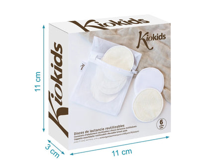 Discos de lactancia reutilizables 6uds Kiokids