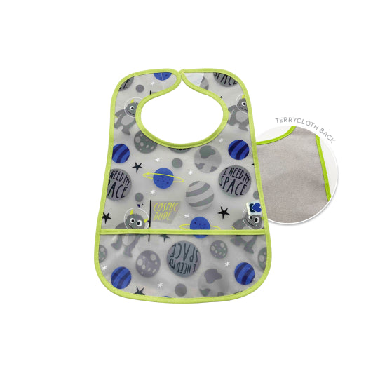 Set de baberos de rizo y EVA con recogemigas 3 uds Alien-Cosmos-Rocket de Kikkaboo