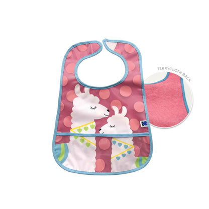 Set de baberos de rizo y EVA con recogemigas 3 uds Lama-Cactus-Goat de Kikkaboo