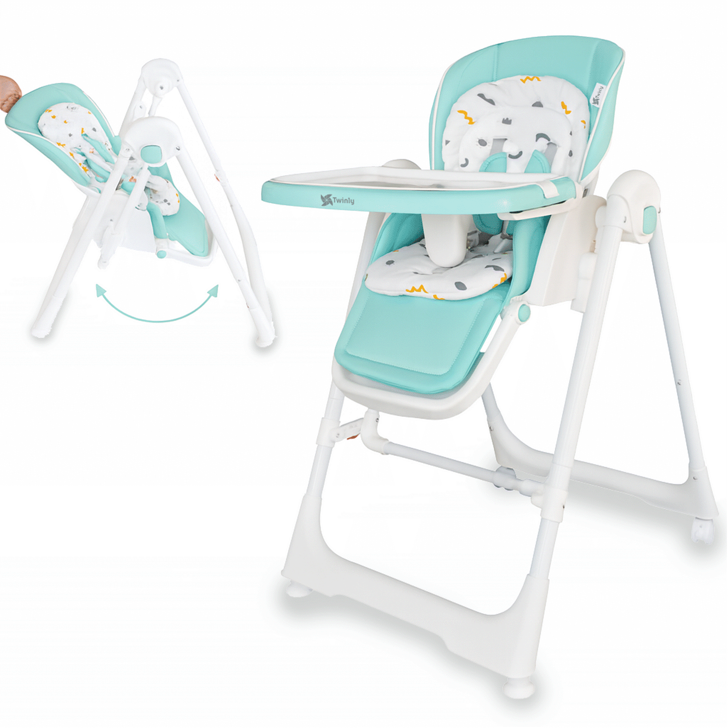 Trona Evolutiva bebé 3 en 1 Hamaca columpio y balancín Movity de Twinly