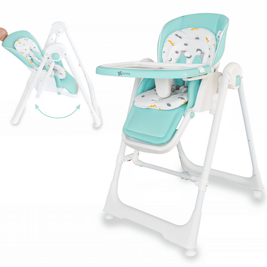 Cadeira alta 3 em 1 Twinly Movity com balanço e cadeira de balanço 