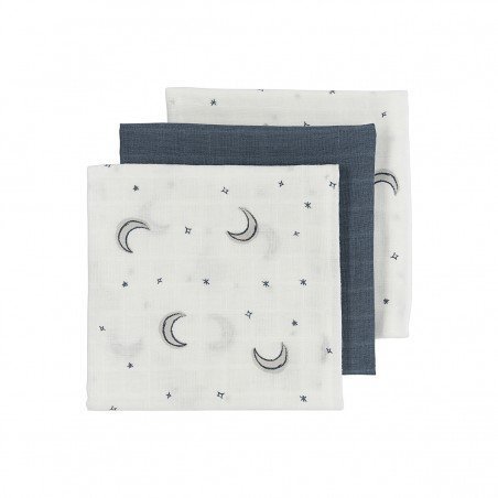PACK DE 3 GASITAS 70x70 CM ME-MOON INDIGO MEYCO BABY