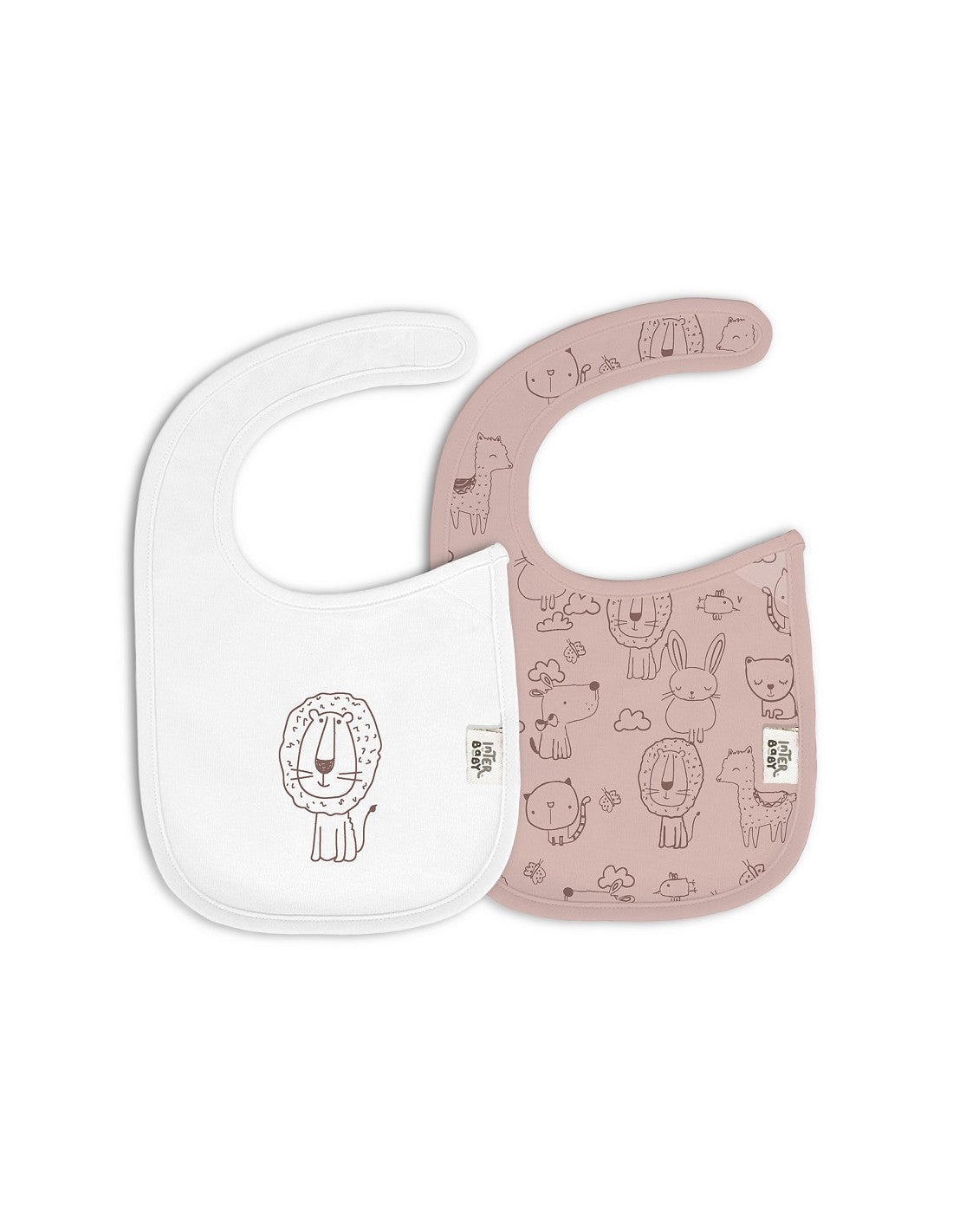Pack 2 baberos velcro animalitos de Interbaby