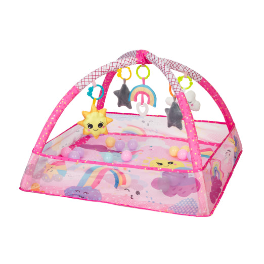 Alfombra de juego con 18 bolas Pink Sky de Kikkaboo