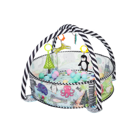 Alfombra de juego con 30 bolas Animals World y Marshmallow de Kikkaboo