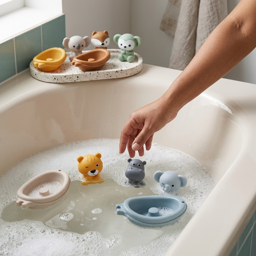 Set de Animales y Barquitos para el Baño – 12 Piezas de Twinly
