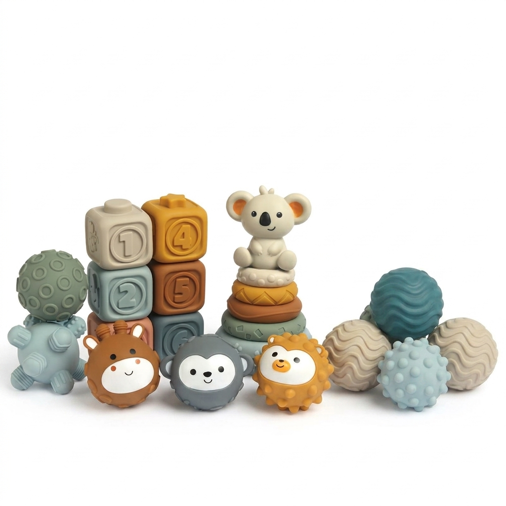 Set 3 en 1 de Aprendizaje Sensorial para Bebés – 19 Piezas de Twinly