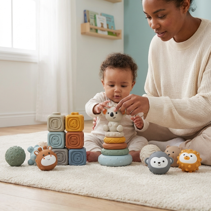Set 3 en 1 de Aprendizaje Sensorial para Bebés – 19 Piezas de Twinly
