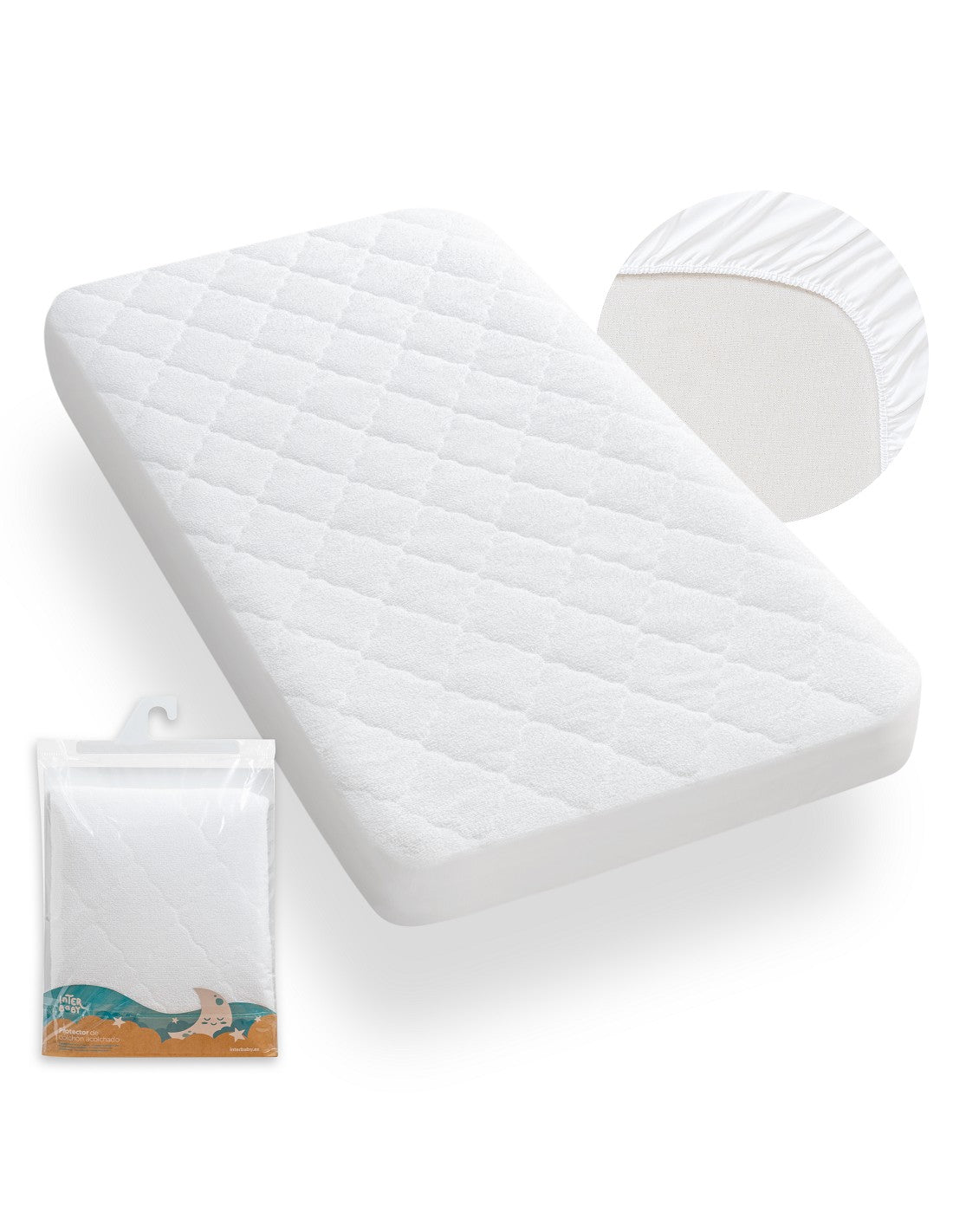 Protector de Colchón Acolchado e Impermeable para Cochecito de Bebé Interbaby