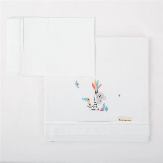 Juego sabanas algodon 100% 3 piezas Tucan Cuna 60x120 de Bimbidreams