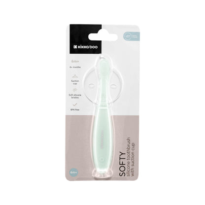 Cepillo de dientes de silicona con ventosa Softy de Kikkaboo