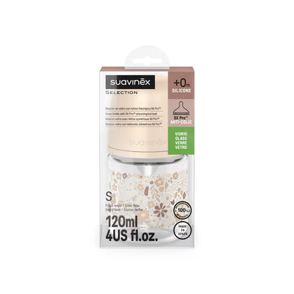 Biberón vidrio con tetina Fisiológica SX Pro Suavinex Wonderland 2.0 Flujo Lento 120ml