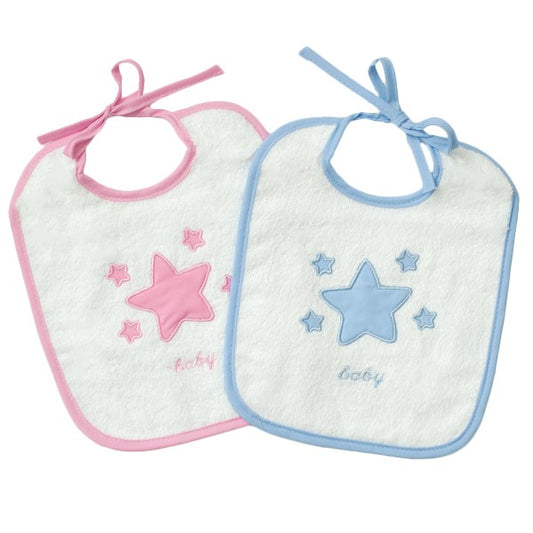 Babero bebé rizo Baby estrella rosa de gamberritos