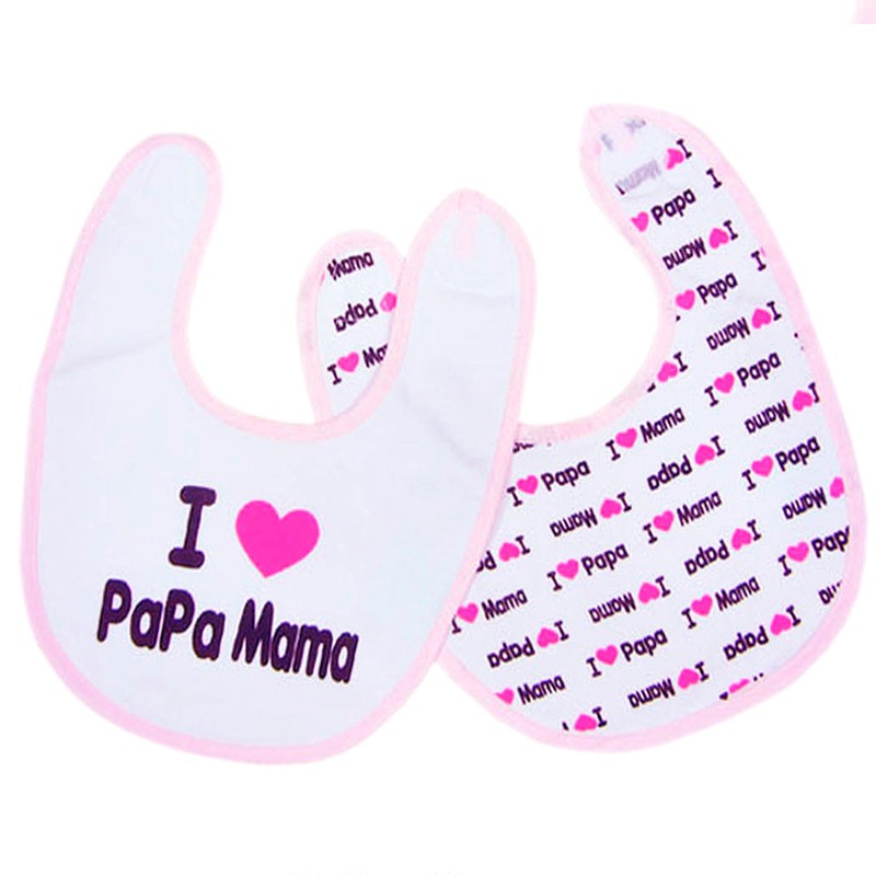 Babero eva y velcro 2 und rosa  I love mama&Papa de duffi baby
