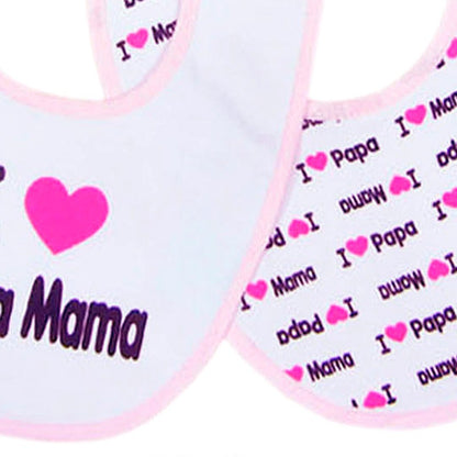 Babero eva y velcro 2 und rosa  I love mama&Papa de duffi baby