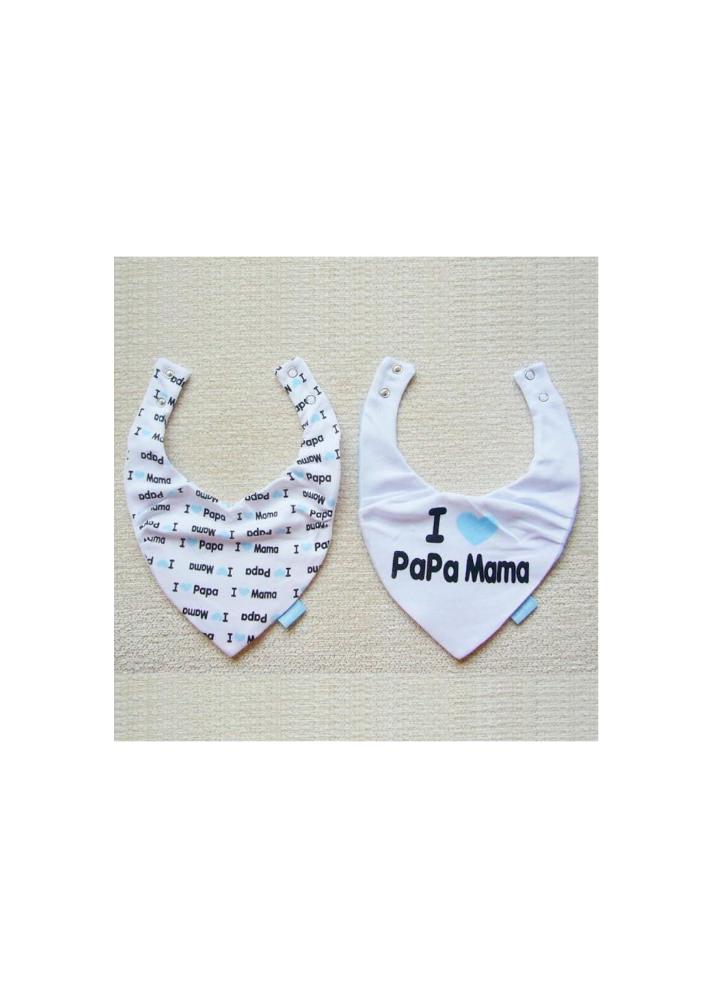 Set 2 Baberos Cow Boy I love Papa&Mama de Duffi Baby